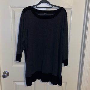 Cable & Gauge Size 3X Gray and Black Sweater